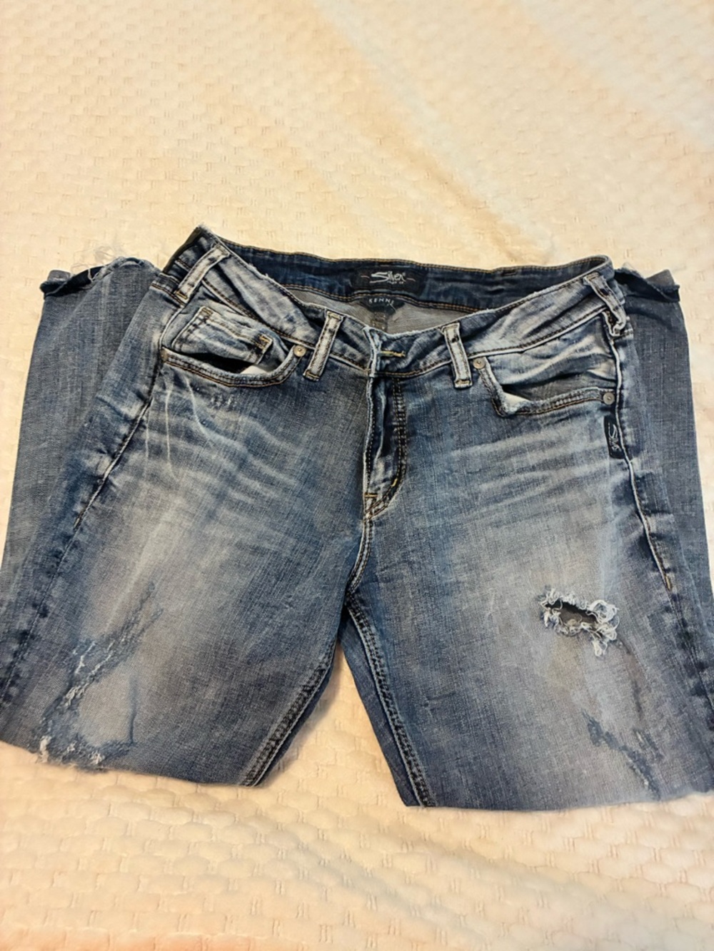 Silver Jeans Women's Faded Blue Boyfriend Jeans